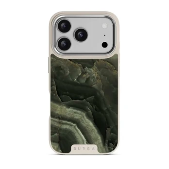 Misty Forest - Green Marble iPhone 17 Pro Case, Elite Light (MagSafe) / Silver