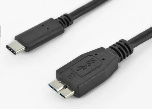USB kabelis PremiumCord USB-C - mikro B 0,6 m juodasis (ku31cmb06bk)