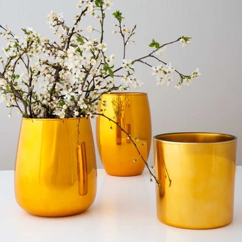Wazon stiklinis Gold Deco 17 cm AMBITION