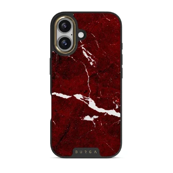 Iconic Red Ruby - Marble iPhone 17 Case, Elite Dark (MagSafe) / Gold