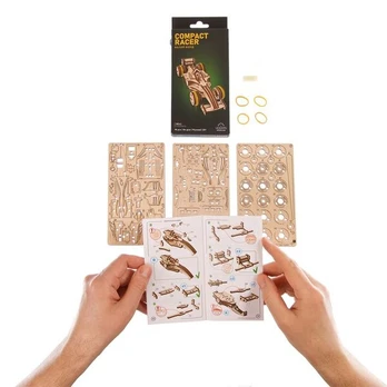 Kompaktiškas lenktynininkas - Ugears - 3D medinis galvosūkis