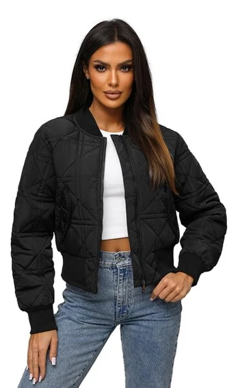 Moteriška juoda bomber stiliaus striukė Morin, S