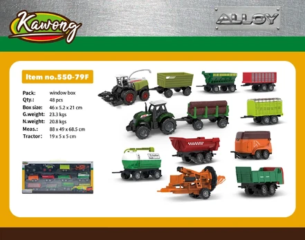 MEGA Metal Set Tractor and Harvester + Trailers