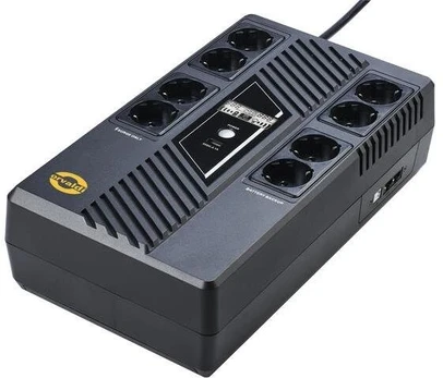 ORVALDI UPS AM-1000LCD USB 8xSchuko outlets 4backup/4SurgeProt bat 3min USB RJ45
