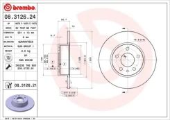 Stabdžių diskas BREMBO 08.3126.21 kaina