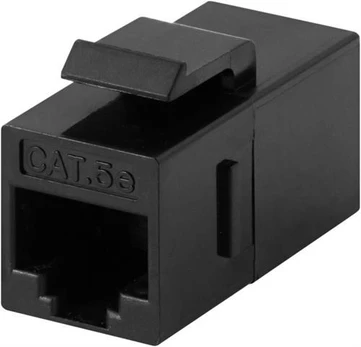 DELTACO Connector for keystone mounting, UTP (unshielded) Cat5e, ho-ho, juodas / 396-8
