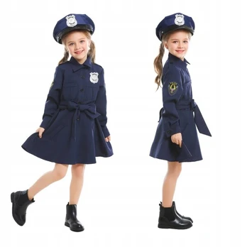 Vaikiškas kostiumas Policininkė, mėlynas