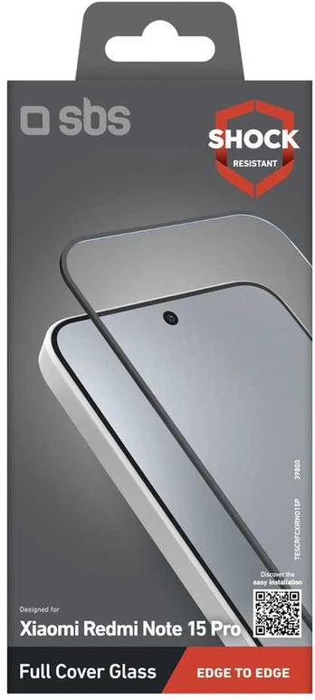 SBS Screen protector full cover tempered glass for Xiaomi Redmi Note 15 Pro