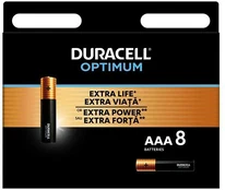 Baterijos DURACELL Optimum, AAA, 8 vnt. kaina