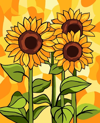 Paint by Numbers kit "Sunflowers" 16.5x13 cm MINI306 0425