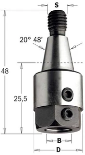 Cmt ADAPTOR S=M8/20 D=8 RH
