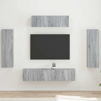 Televizoriaus spintelė 5 pcs Pilkas Sonoma