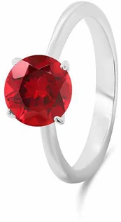 Brilio Silver Delicate sidabrinis ring with red zircon RI057WR