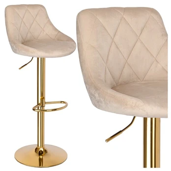 Cydro Gold Beige Velvet baro kėdė