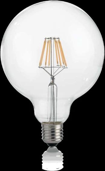 8W LED lemputė E27, 3000K, skaidri