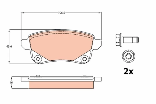 TRW GDB2082 Brake pad set