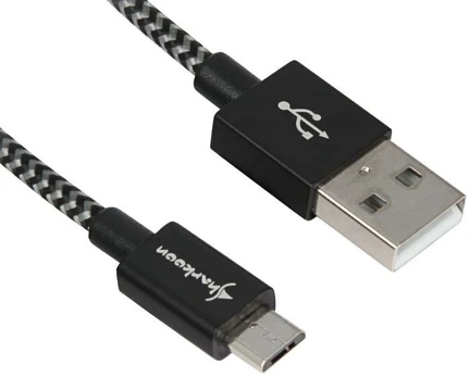 Laidas Sharkoon, Micro USB/USB, 2 m, pilka