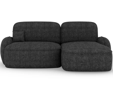 Tesalia corner sofa with sleeping function and storage compartment, grey bouclé, right-hand side, Modern, Dark Gray