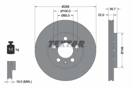 TEXTAR 92082205 Brake Disc