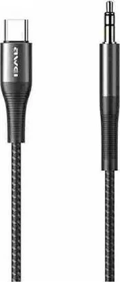 Awei USB cable Adapteris CL-116T USB-C/Jack 3.5 juodas/juodas