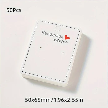 Papuošalų kortelės, White-50Pcs