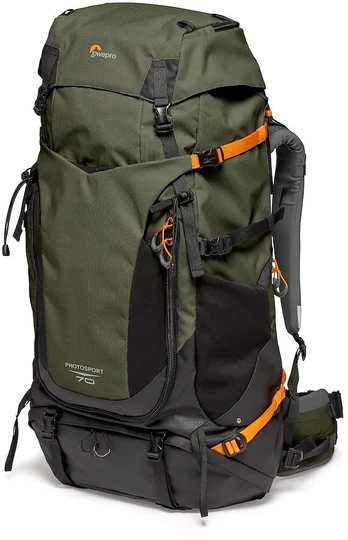 Durable and extra roomy backpackFits DSLR with up to three lensesQuick front and back access