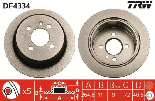 TRW DF4334 Brake Disc