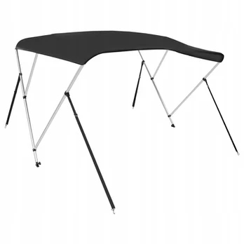 Bimini stogelis 3 lankų, 184x170x133cm, juodas