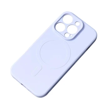 Hurtel MagSafe Compatible Silikoninis dėklas for iPhone 15 Pro Max Silikoninis dėklas - Mėlyna