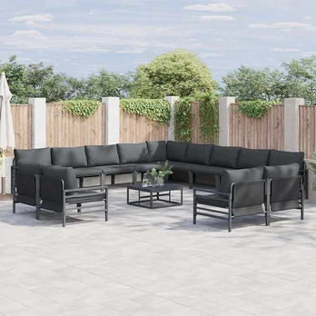 Sodo Sofų Rinkinys 13 pcs Antracito Plienas
