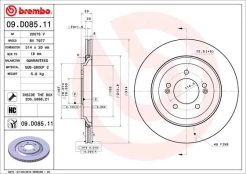 Stabdžių diskas BREMBO 09.D085.11 kaina