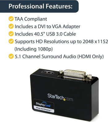 Startech.com Usb 3.0 į Hdmi/dvi adapteris, 2048x1152
