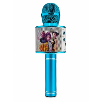 K-POP belaidis karaoke mikrofonas vaikams su Bluetooth ir kolonėle – mėlynas