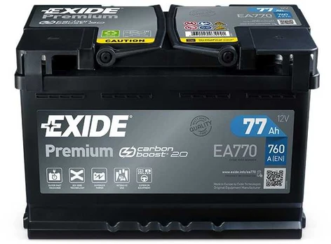 EXIDE Premium EA770 77Ah 760A (EN) akumuliatorius