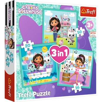 Puzzles 3in1 Gabbys activities Gabbys dollhouse