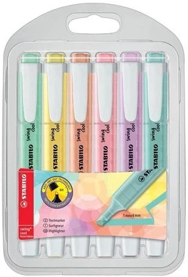 Stabilo Highlighter SwingCool dėklas 6 spalvų Pastelinė STABILO