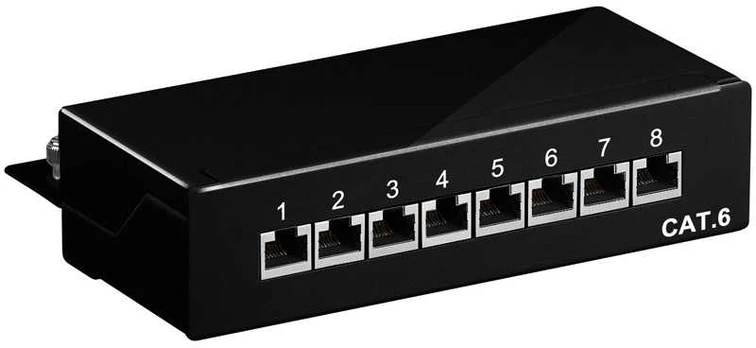 Patch panel STP CAT 6 Ekranowany 8-portowy Goobay