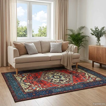 Kilimas ORIZ Raudona 240 x 240 cm 100% poliesteris