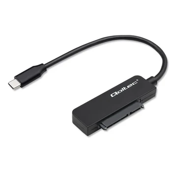 Qoltec Adapteris SATA | Przejściówka na dysk SSD HDD 2.5" | USB-C | Super speed 5Gb/s | 2TB