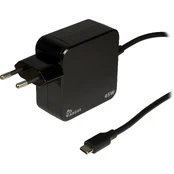 Įkroviklis Inter-Tech PD-2045, USB-C male, 1.8 m, juoda, 45 W kaina
