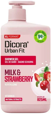 DICORA dušo želė Pienas ir braškės 825 ml