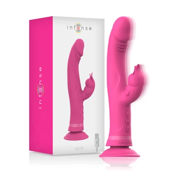 Intense Fun INTENSE - JULIO RABBIT VIBRATOR Rožinis SILICONE