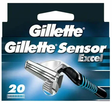 Keičiamos skustuvo galvutės Gillette Sensor Excel, 20 vnt