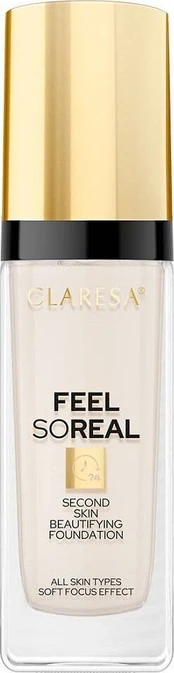 Claresa Feel So Real Second Skin Beautifying Foundation 01 Fair-Light, 30 ml