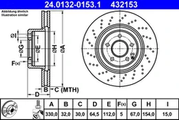 ATE 24.0132-0153.1 Brake Disc