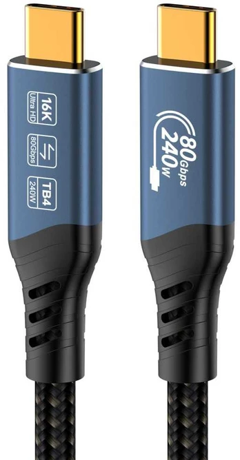 PremiumCord USB4™ Version2.0 80Gbps 16K@60Hz 240W Thunderbolt 3 and 4 cable 0.8m