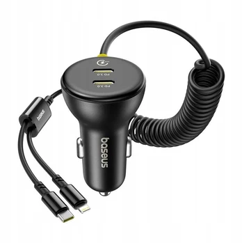 Baseus Greitas automobilinis įkroviklis 60w Usb-c + Lightning kabelis Qc 3.0
