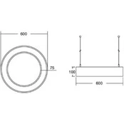 BRUMBERG Biro Circle Ring10 tiesioginis Ø 60 cm DALI baltas 840