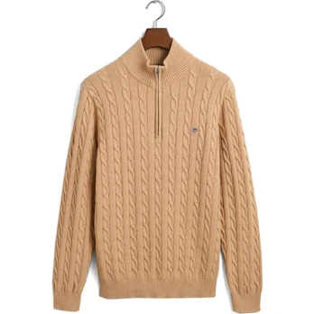 Megztinis vyrams, Smėlio, Cotton cable half zip