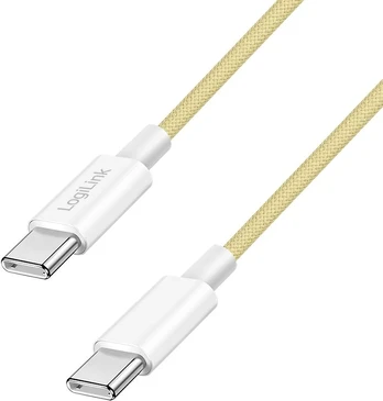 LogiLink USB-C 1.0m nailono pintas geltonas